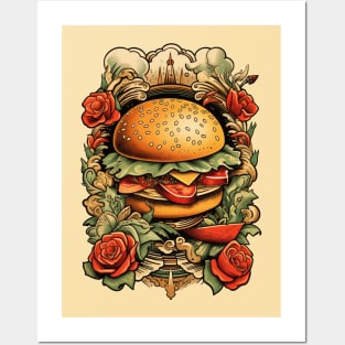 Hamburger Tattoo Posters and Art